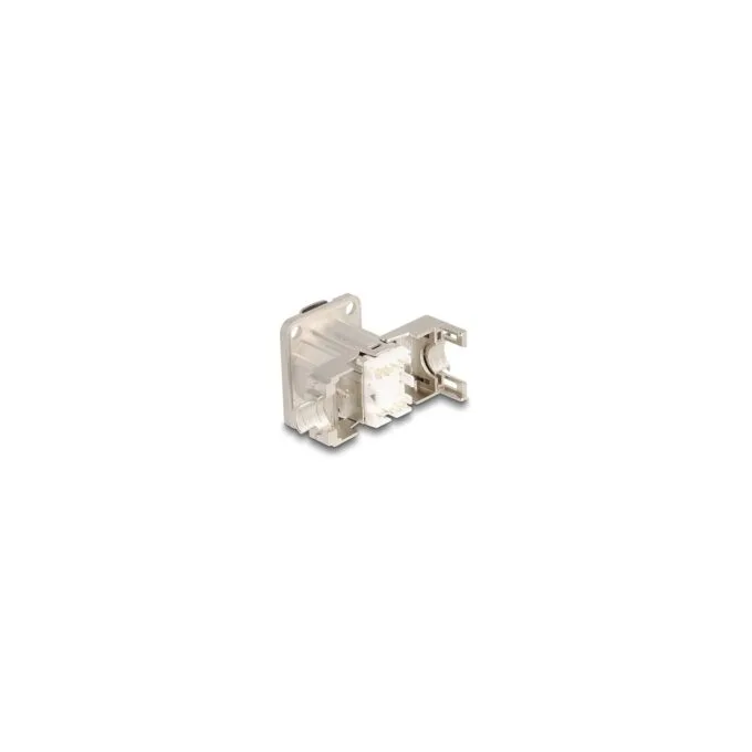 D-Typ RJ45 Einbaubuchse mit LSA Anschluss Cat.6A STP Metall — image 1