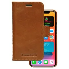dbramante1928 Lynge - Flip-Hlle fr Mobiltelefon - genarbtes Leder - Hellbraun - fr Apple iPhone 12 mini