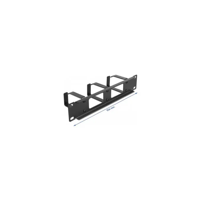Delock 10? Kabelmanagement Rangierpanel mit 2 Öffnungen und 3 Bügeln 1 HE schwarz — image 2