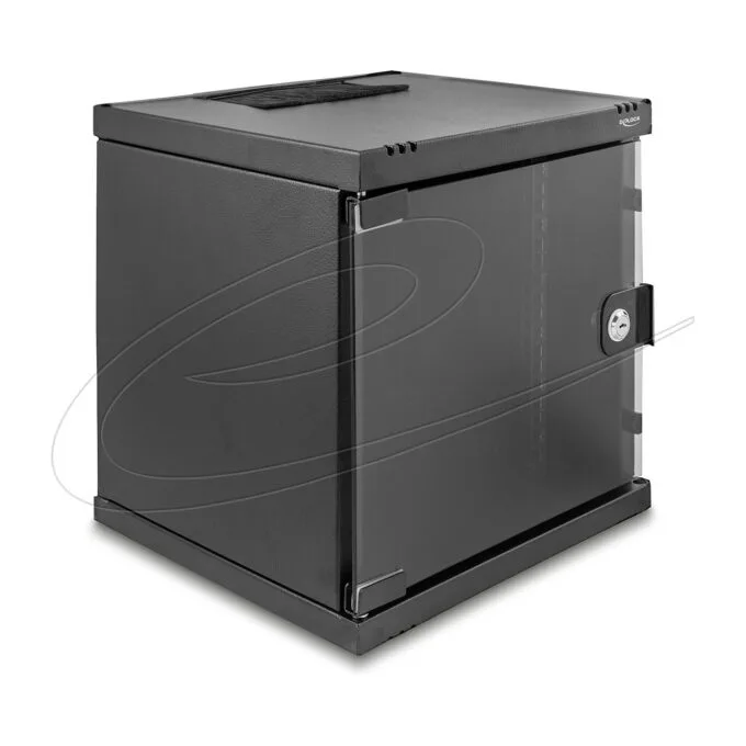 Delock 10? Netzwerkschrank 6 HE mit Glastür zur Stand- oder Wandmontage. 240 mm Tiefe. Traglast 30 kg. 330 x 312 x 30... — image 1