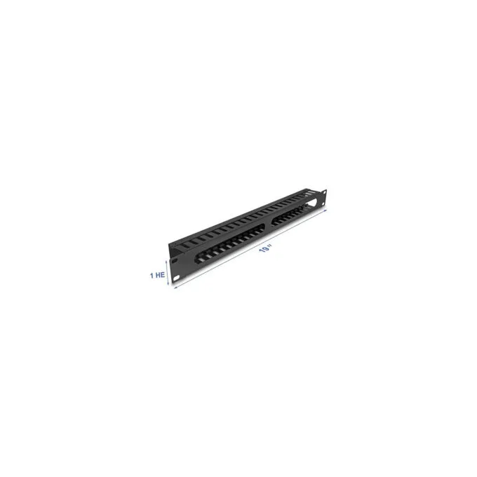 Delock 19? 1 HE Kabelmanagement Rangierpanel mit 2 Öffnungen 1 HE Metall schwarz — image 2