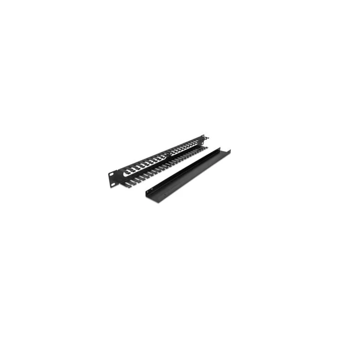 Delock 19? 1 HE Kabelmanagement Rangierpanel mit 2 Öffnungen 1 HE Metall schwarz — image 3