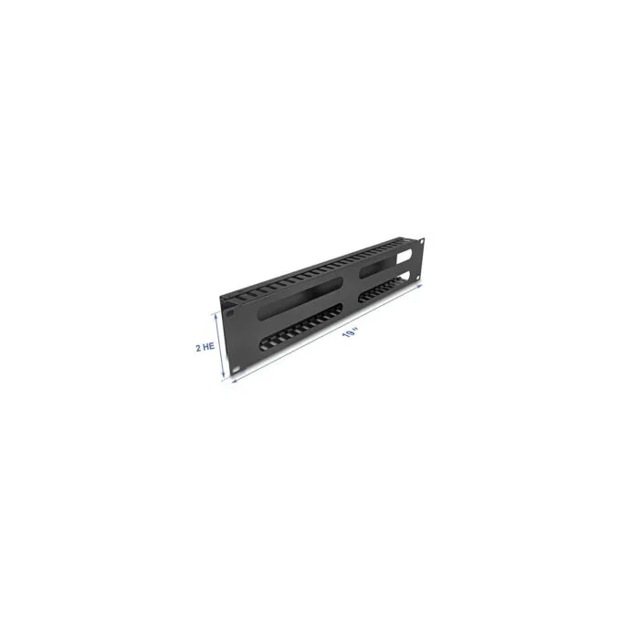Delock 19? 2 HE Kabelmanagement Rangierpanel mit 4 Öffnungen Metall schwarz — image 2