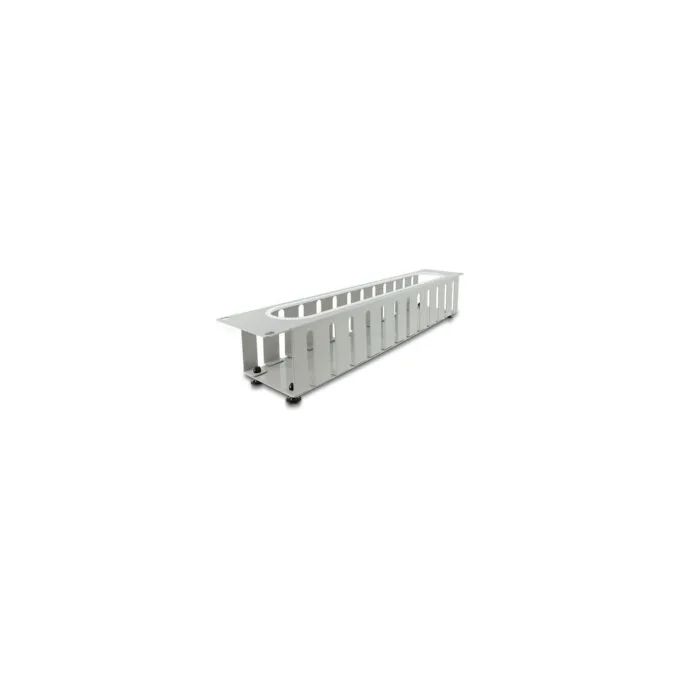 Delock 19? 2 HE Kabelmanagement Rangierpanel mit Öffnung und Kantenschutz grau — image 2