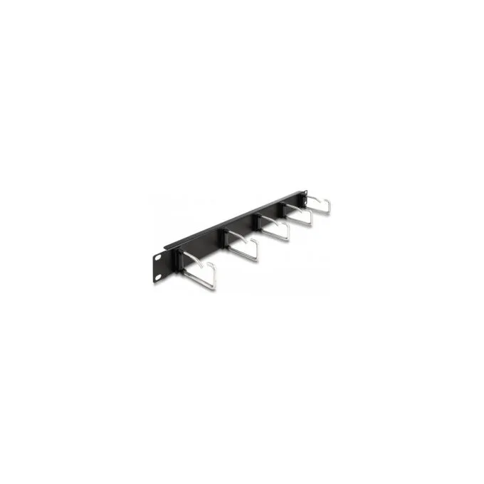Delock 19? Kabelmanagement Rangierpanel mit 5 Metallbügel 1 HE schwarz — image 1