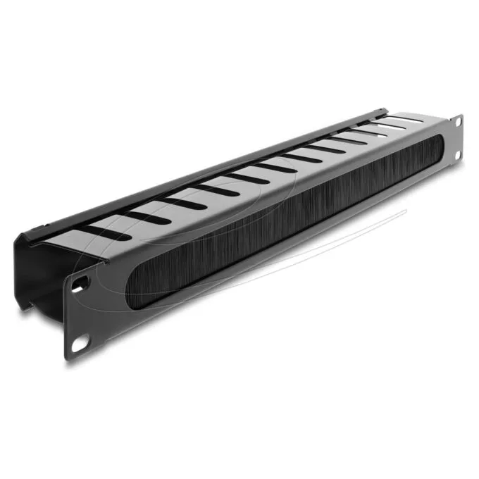 Delock 19? Kabelmanagement Rangierpanel mit Bürste 1 HE schwarz — image 1