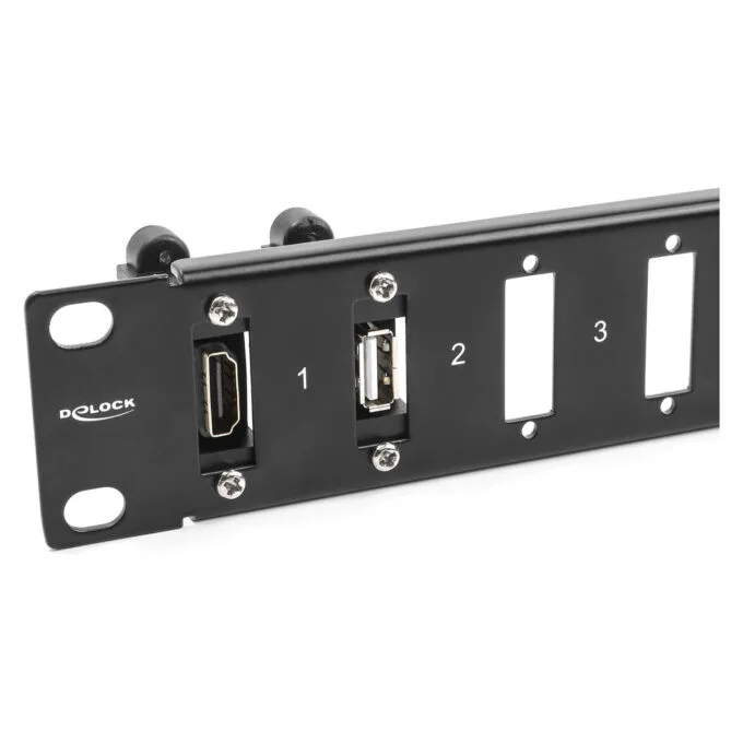 Delock 19? Panel für Adapter mit Schraubanschluss 16 Port schwarz — image 3