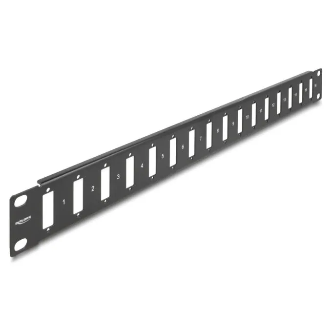 Delock 19? Panel für Adapter mit Schraubanschluss 16 Port schwarz — image 1