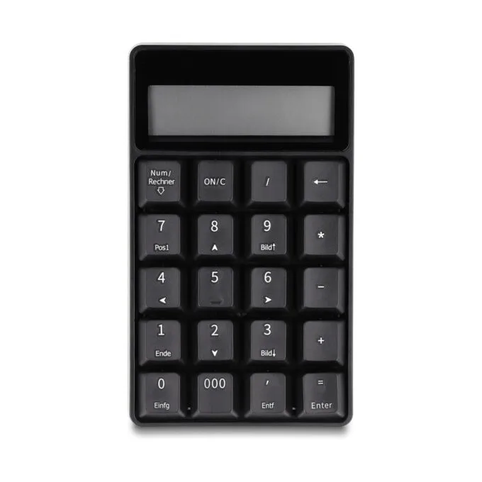 Delock 2 in 1 USB Typ-A Nummernblock mit Taschenrechner Funktion 2.4 GHz kabellos schwarz — image 1