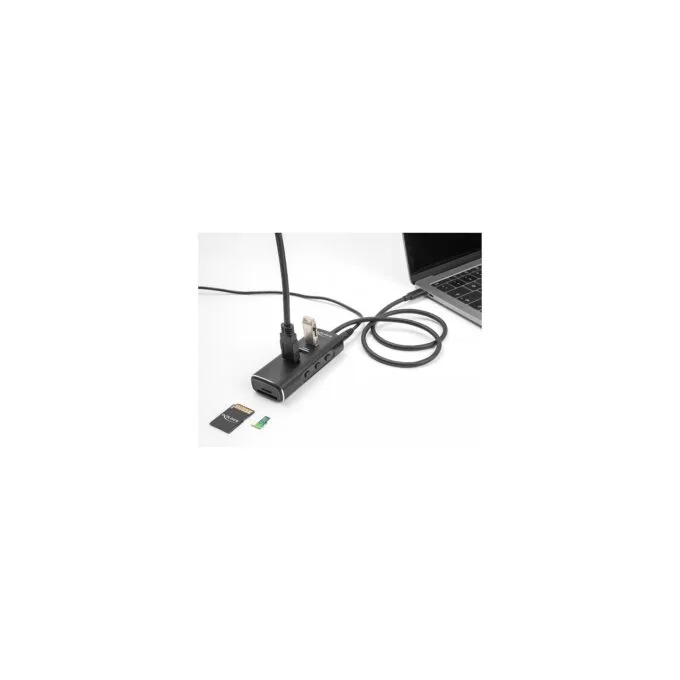 DELOCK 3 Port USB 10 Gbps Hub inklusive SD und Micro SD Card Reader mit USB Type-C Anschluss 60cm Kabel und Schalter ... — image 4