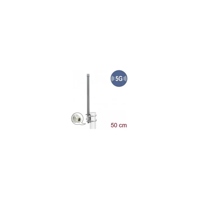 Delock 5G 3.3 - 3.8 GHz Antenne N Buchse 8 dBi 50 cm omnidirektional starr outdoor grau — image 1