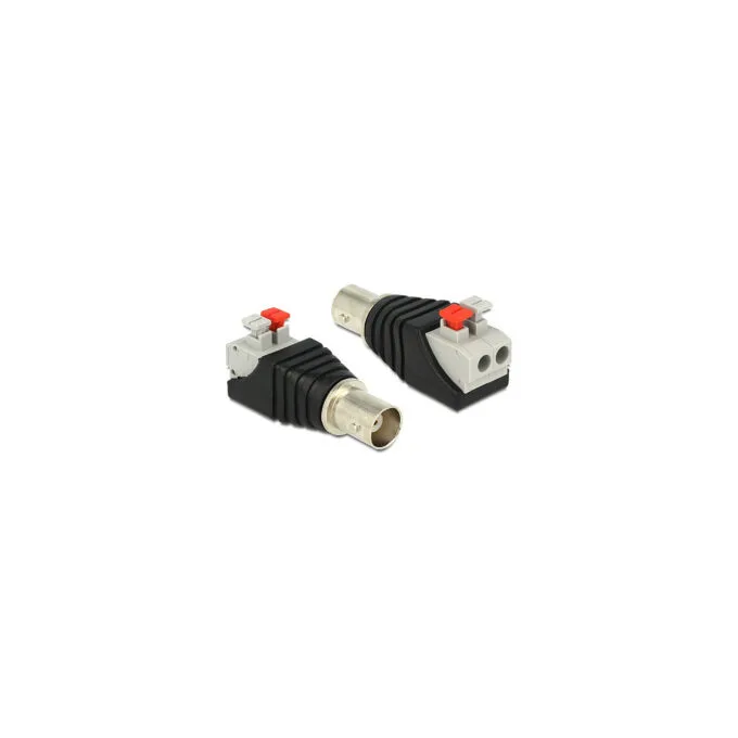 Delock Adapter BNC Buchse to Terminalblock mit Drucktasten 2 Pin — image 1