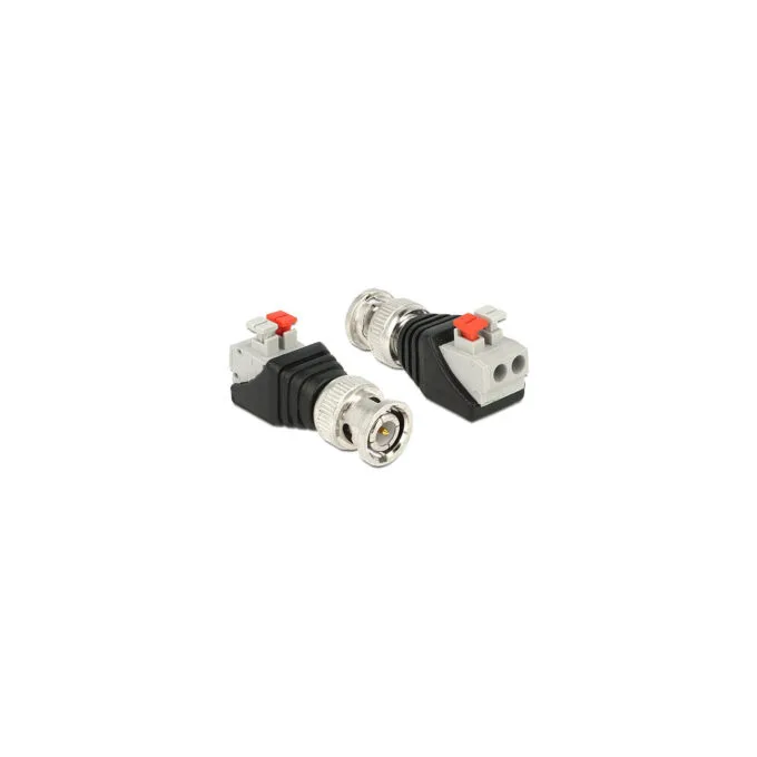 Delock Adapter BNC Stecker to Terminalblock mit Drucktasten 2 Pin — image 1