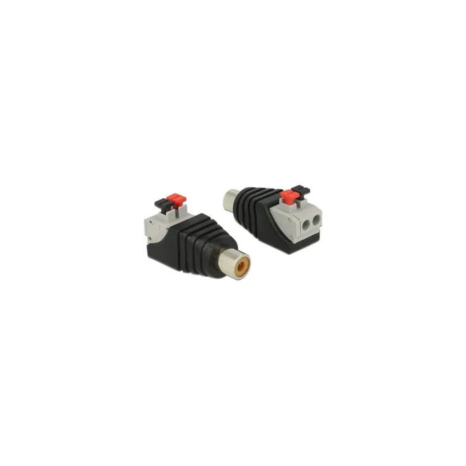 Delock Adapter Cinchbuchse to Terminalblock mit Drucktasten 2 Pin — image 1