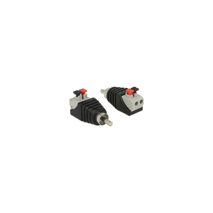 Delock Adapter Cinchstecker to Terminalblock mit Drucktasten 2 Pin — image 1