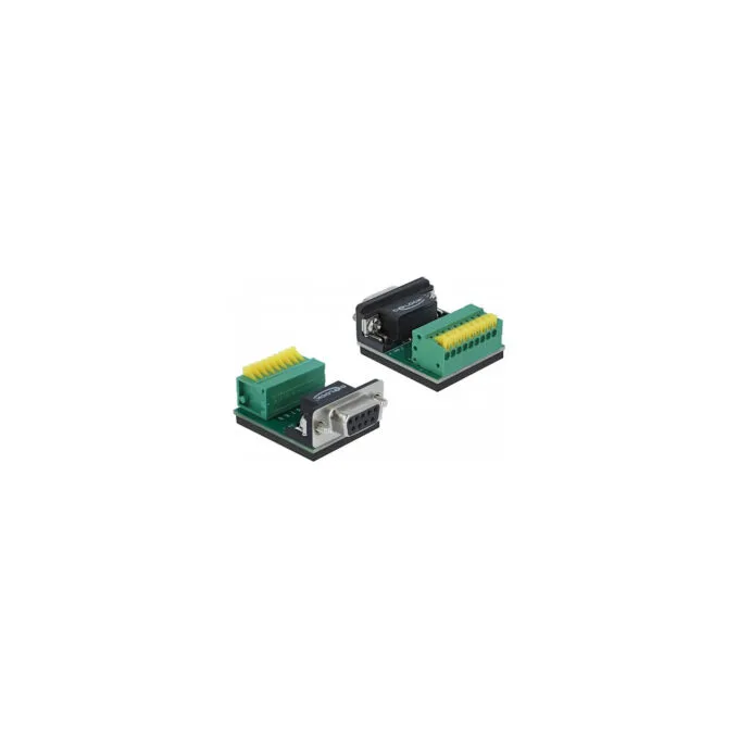 Delock Adapter D-Sub 9 Pin Buchse zu Terminalblock 9 Pin mit Drucktaster — image 1
