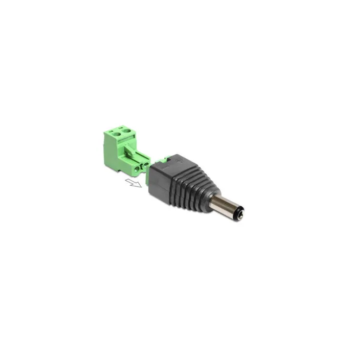 Delock Adapter DC 5.5 x 2.1 mm Stecker to Terminalblock 2 Pin 2-teilig — image 1