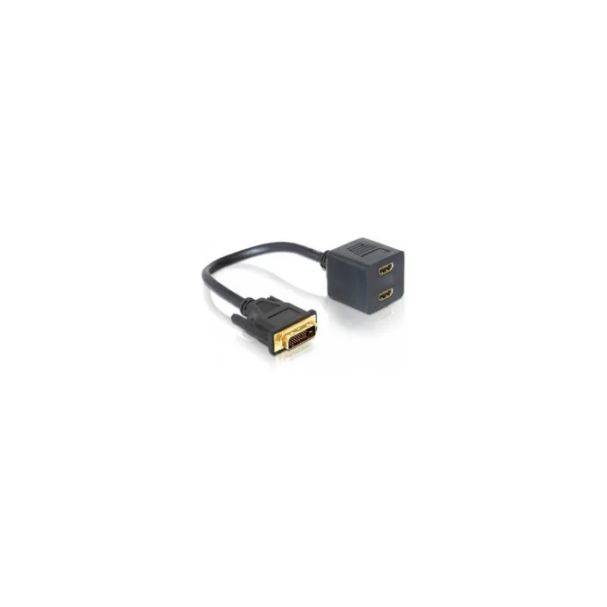 Delock Adapter DVI 24+1 Stecker zu 2 x HDMI Buchse — image 1
