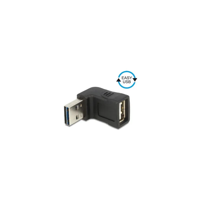 Delock Adapter EASY-USB 2.0-A Stecker to USB 2.0-A Buchse gewinkelt oben unten — image 1