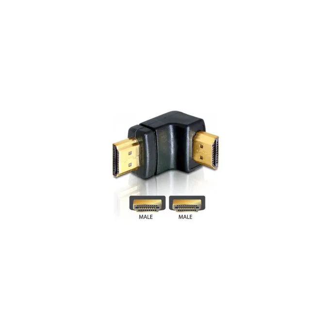 Delock Adapter HDMI Stecker zu HDMI Stecker 90° unten — image 1