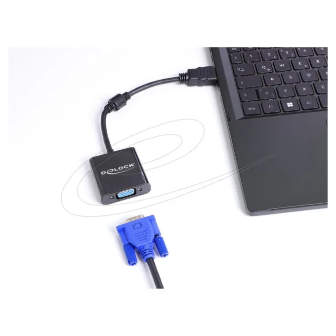 Delock Adapter HDMI Stecker zu VGA Buchse schwarz — image 2