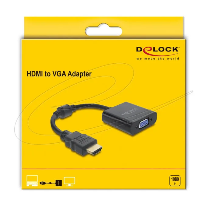 Delock Adapter HDMI Stecker zu VGA Buchse schwarz — image 3