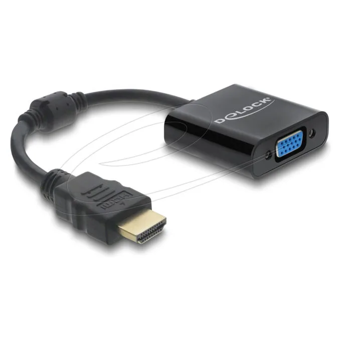 Delock Adapter HDMI Stecker zu VGA Buchse schwarz — image 1