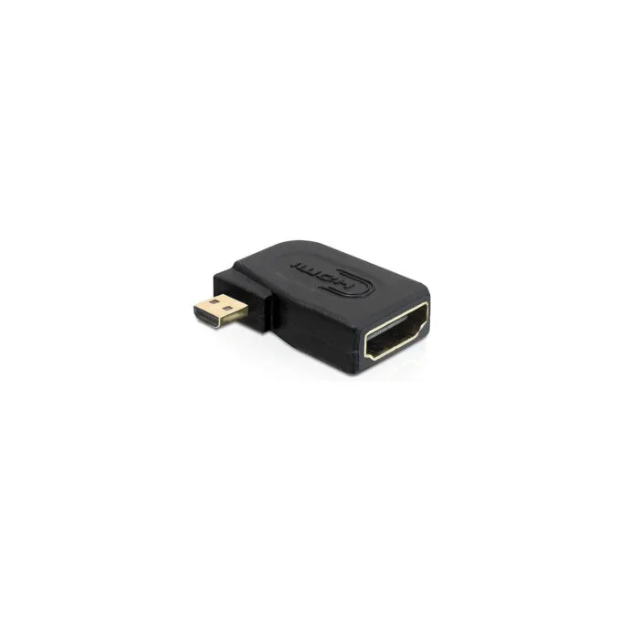 Delock Adapter High Speed HDMI with Ethernet - micro D Stecker to A Buchse seitlich gewinkelt — image 1