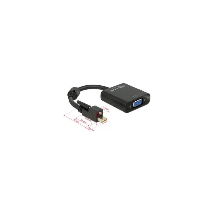Delock Adapter mini DisplayPort 1.2 Stecker mit Schraube to VGA Buchse schwarz — image 2