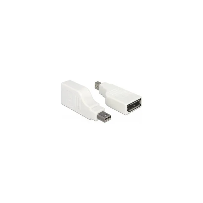 Delock Adapter mini DisplayPort 1.2 Stecker to DisplayPort Buchse 4K 90° gedreht weiß — image 1