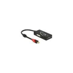 DELOCK Adapter mini Displayport 1.2 Stecker to VGA HDMI DVI Buchse 4K Passiv schwarz