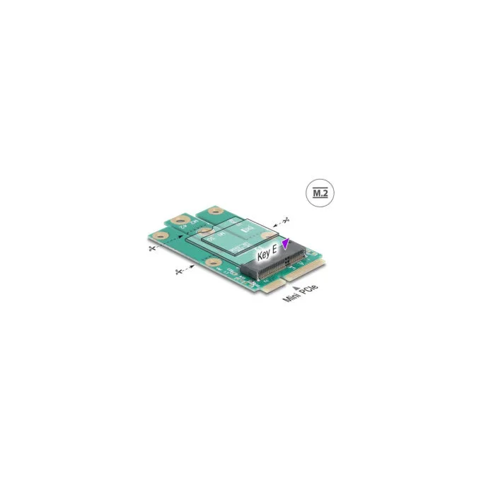 Delock Adapter Mini PCIe Stecker zu M.2 Key E Slot — image 1