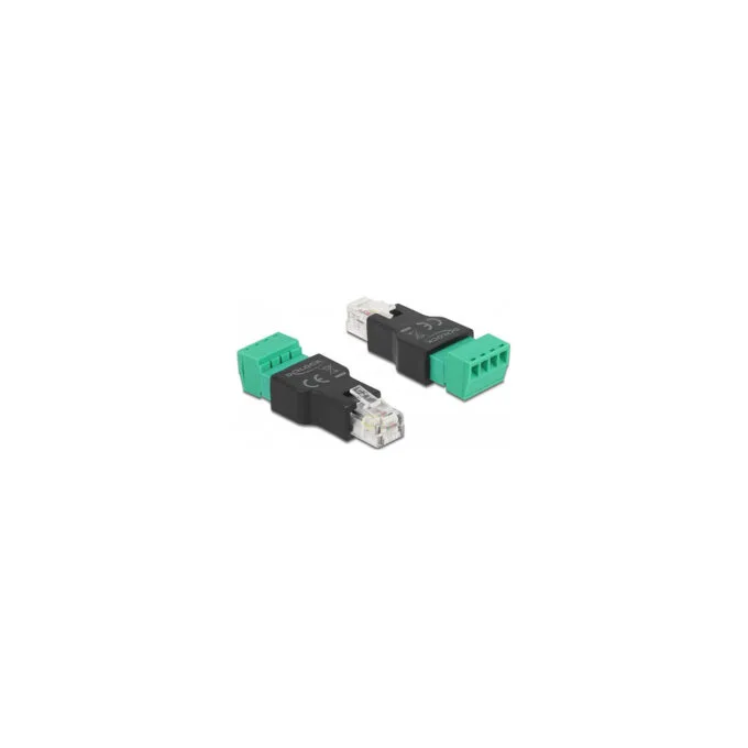 Delock Adapter RJ11 14 Stecker zu Terminalblock 4 Pin 2-teilig — image 1
