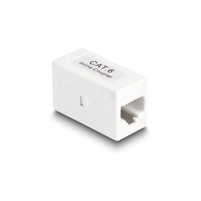 Delock Adapter RJ45 Buchse zu RJ45 Buchse Cat.6 UTP weiß — image 1