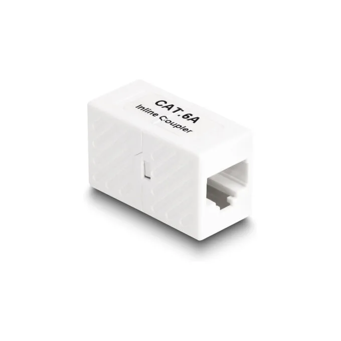 Delock Adapter RJ45 Buchse zu RJ45 Buchse Cat.6A UTP weiß — image 1