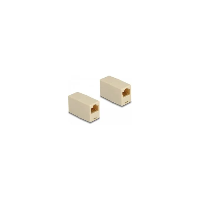 Delock Adapter RJ45 Buchse zu RJ45 Buchse UTP beige — image 1