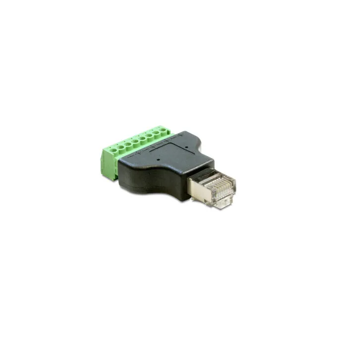 Delock Adapter RJ45 Stecker to Terminalblock 8 Pin 2-teilig 3.5 mm — image 1
