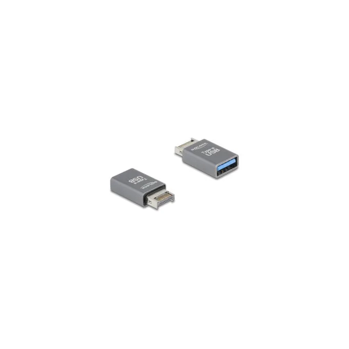 Delock Adapter USB 10 Gbps Typ-E Key A Stecker zu USB Typ-A Buchse Metall — image 1