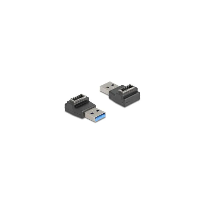 Delock Adapter USB 10 Gbps USB Typ-A Stecker zu Typ-E Key A Buchse gewinkelt — image 1