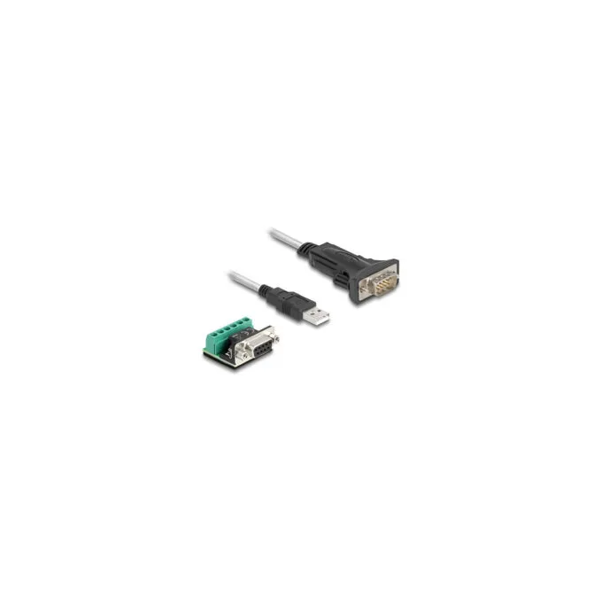Delock Adapter USB 2.0 Typ-A zu 1 x Seriell RS-422 485 Stecker mit 6 Pin Terminalblock 5 V 0.5 m — image 2