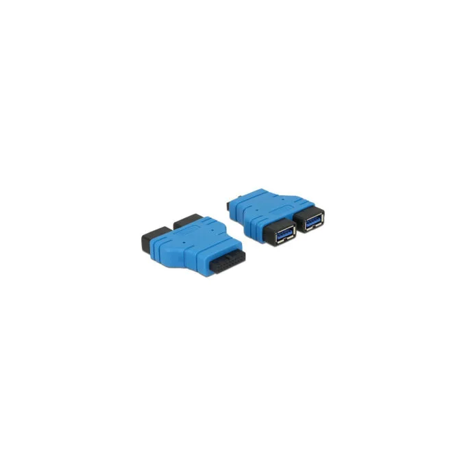 Delock Adapter USB 3.0 Pfostenbuchse to 2 x USB 3.0 Typ-A Buchse - nebeneinander — image 1