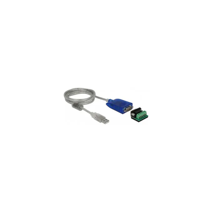 Delock Adapter USB Typ-A zu Seriell RS-422 485 DB9 mit Überspannungsschutz 600 W und erweiterter Temperaturbereich — image 1