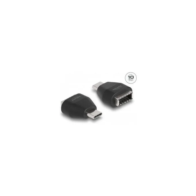 Delock Adapter USB Type-CTM Stecker zu USB 10 Gbps Typ-E Key A Buchse schwarz — image 1