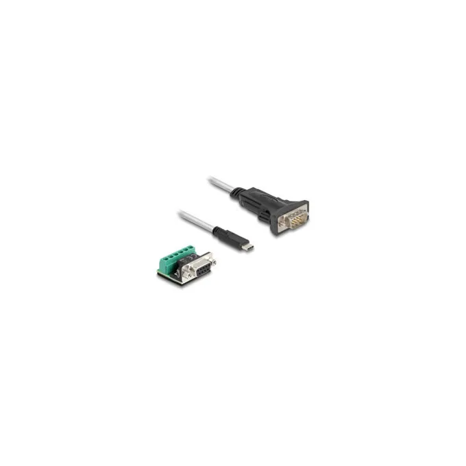 Delock Adapter USB Type-CTM zu 1 x Seriell RS-422 485 Stecker mit 6 Pin Terminalblock 5 V 1 m — image 2