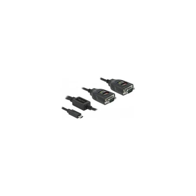 Delock Adapter USB Type-CTM zu 2 x Seriell RS-232 DB9 mit 15 kV ESD Schutz — image 3