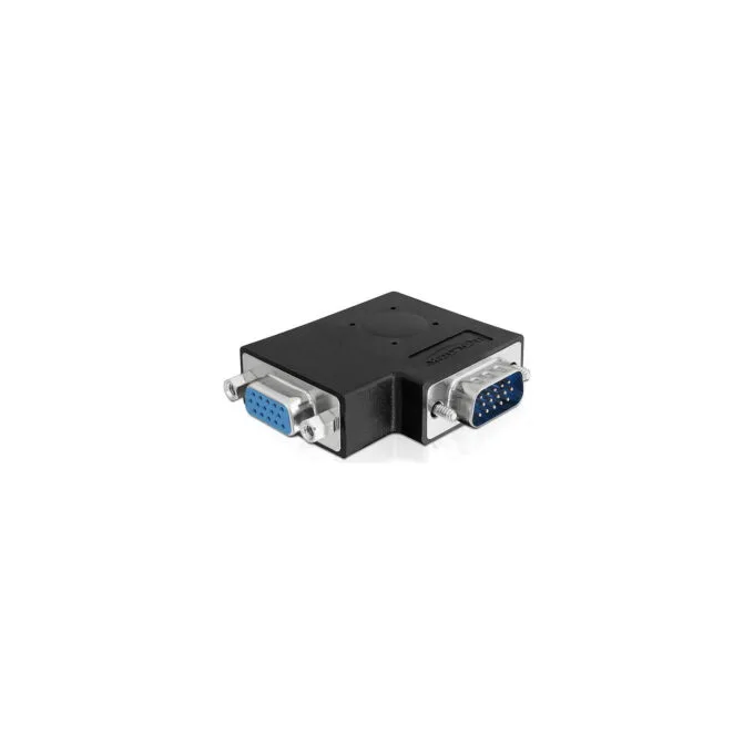 Delock Adapter VGA Stecker to VGA Buchse 90° seitlich gewinkelt — image 1