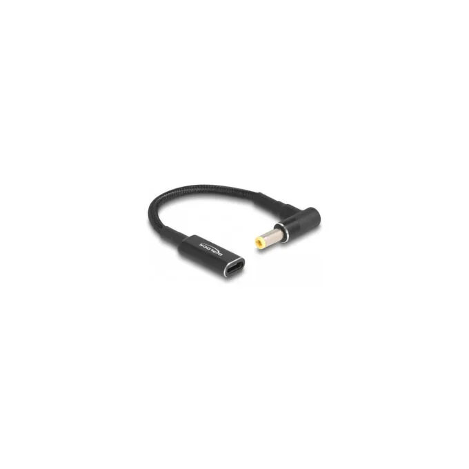 Delock Adapterkabel für Notebook Ladekabel USB Type-CTM Buchse zu 5.5 x 2.5 mm Stecker 90° gewinkelt 15 cm — image 1
