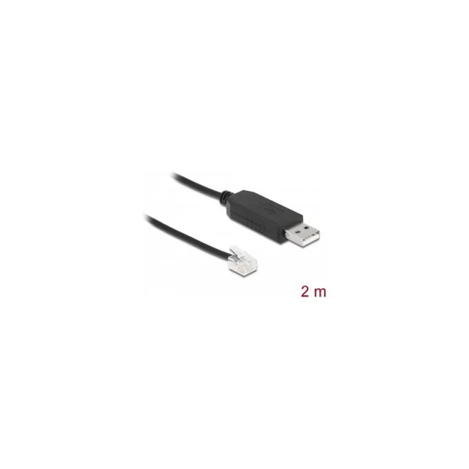 DELOCK Adapterkabel USB Typ-A zu Seriell RS-232 RJ12mit ESD Schutz APC 2m — image 2