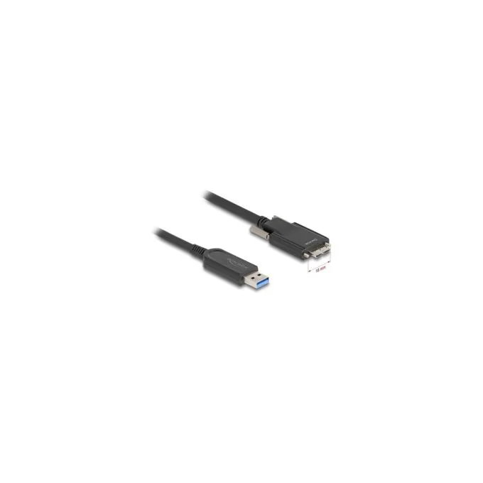Delock Aktives Optisches Kabel USB 10 Gbps Typ-A Stecker zu Typ Micro-B Stecker mit Schrauben 15 m — image 1