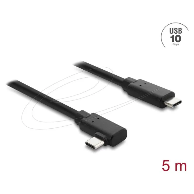 Delock Aktives Optisches Kabel USB 10 Gbps USB Type-C Stecker zu Stecker gewinkelt 5 m — image 1